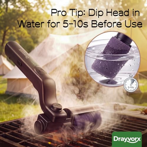 Electric Grill Brush, Cordless BBQ Grill Cleaner for Burnt-On Food, Safe Bristle-Free Electric Grill Cleaning Tool for Outdoor Grills