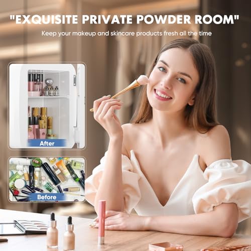 DUMOS 4L Mini Fridge 6-Can Thermoelectric Cooler & Warmer Compact 110V AC/12V DC Refrigerator for Skincare Drinks, and Food – Retro Style for Car, Office, Dorm, Bedroom, White - Image 8