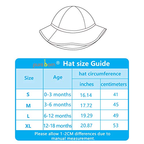 pureborn Baby Bucket Hat Infant Boys Girls Cotton Breathable Sun Hat
