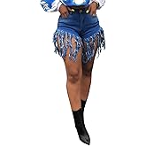 LaiyiVic Women's Denim Shorts High Waisted Frayed Raw Hem Ripped Short Jeans