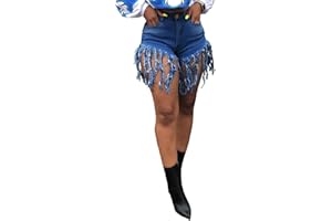 LaiyiVic Women's Denim Shorts High Waisted Frayed Raw Hem Ripped Short Jeans