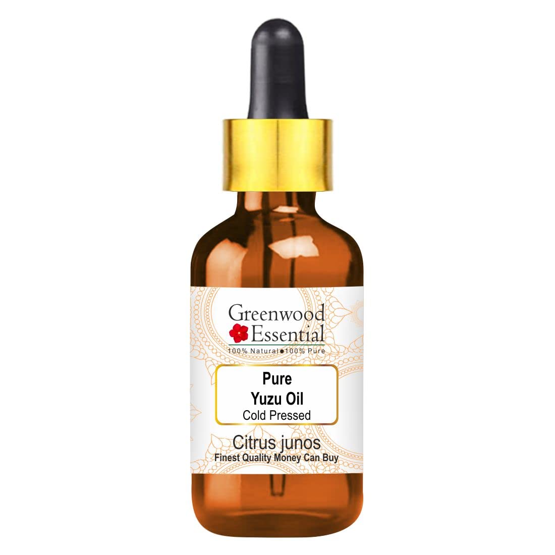 Greenwood Essential Pure Yuzu Oil (Citrus junos) with Glass Dropper Cold Pressed Natural Therapeutic Grade 15ml (0.50 oz)