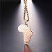 U7 Africa Map Pendant Stainless Steel/18K Gold Plated/Rose Gold Plated Chain Ethnic Symbol Pattern African Necklace Hip Hop Jewelry