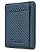 Travelambo RFID Front Pocket Minimalist Slim Wallet Genuine Leather Small Size (carbon fiber texture blue)carbon fiber texture gray