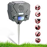Ultrasonic Solar Repeller & Pest Repeller â€“ With 1 Speaker & 30â€™ Motion Sensor â€“ Flashing LED Light â€“ With NEW Wall Mounting Option â€“ Pest Control for Raccoon, Rabbit, Birds, Deer, Cats, Dogs & Pests