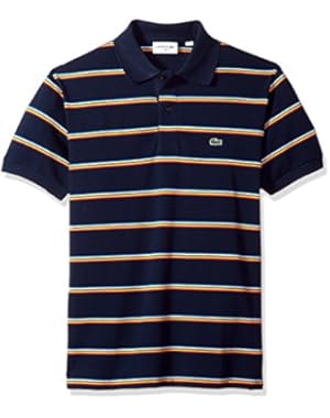 Men's Short Sleeve Striped Pique Regular Fit Polo, PH4565