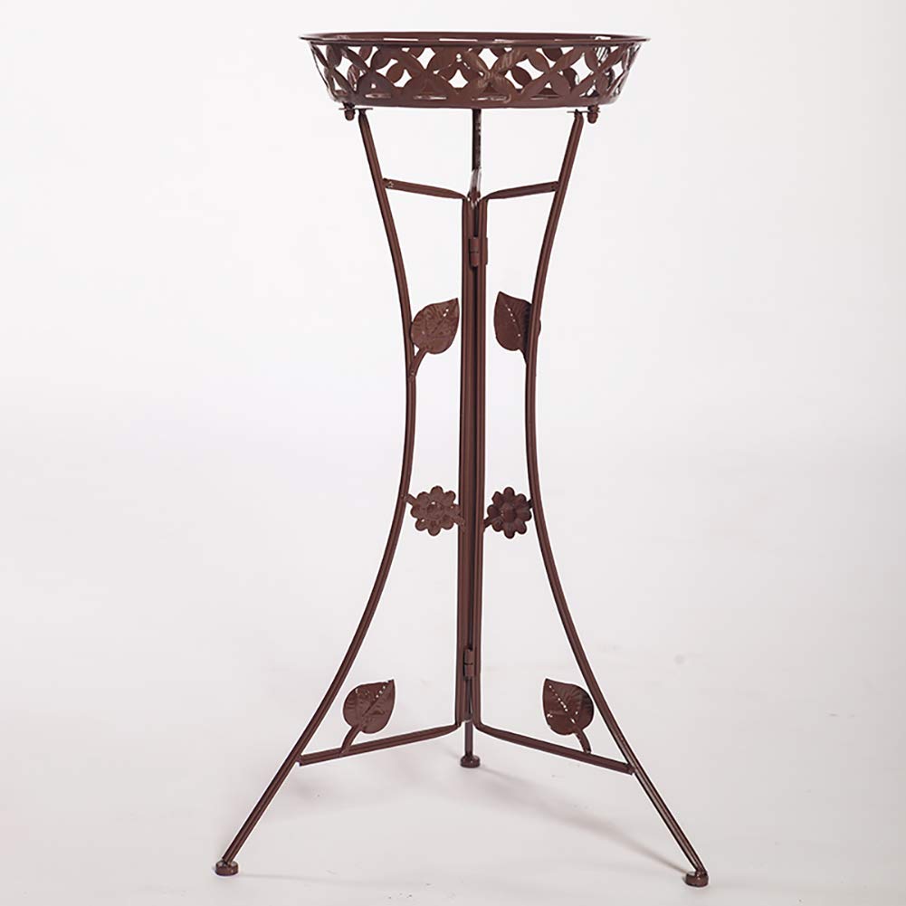 Jiaoxm Wrought Iron Flower Stand Floor Folding Plant Stand Single