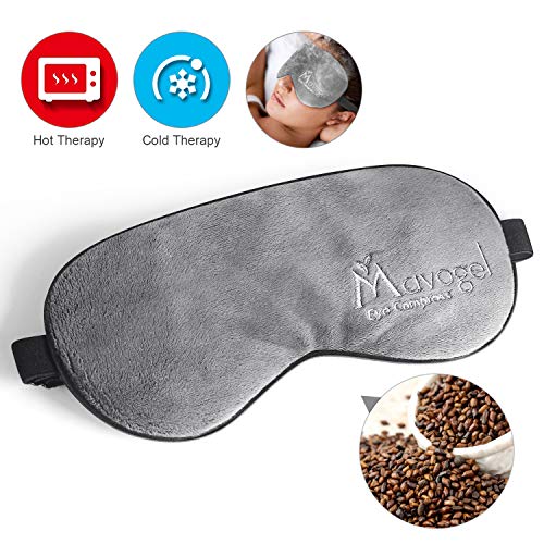 Eye Mask for Dry Eyes - Mavogel Moist Heat Eye Compress, Microwave Hot/Freezer Cold Sleep Mask for Puffy Eyes & Dry Eyes, Natural Semen Cassiae Sleep Mask Healthy Therapies