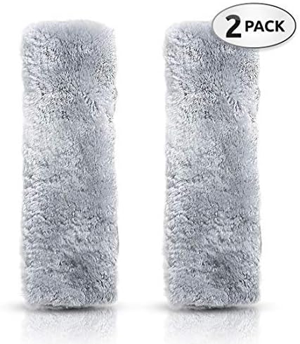 Premium Quality Comfy Faux Sheepskin Car Seat Belt Pads - Plush & Comfortable Fabric - Durable & Adjustable Pads - As Buckle Belt Covers, Shoulder Pads for Camera, Messenger Bag, Guitar & More
