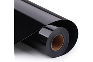 GraceM HTV Iron on Vinyl Heat Transfer Vinyl Easy to Cut and Easy to Weed, 12inch*15 roll, Works with Silhouette (15ft Black)