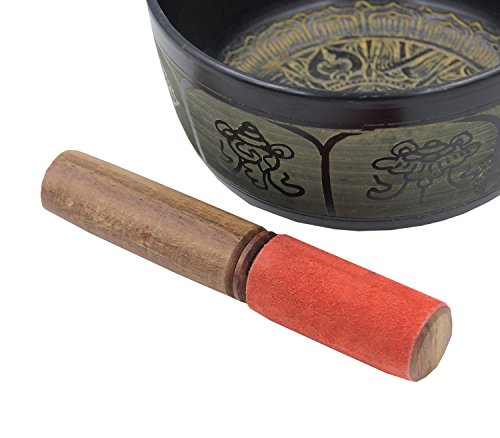 Tibetan Hard Wood Singing Bowl Leather-Wrapped Striker, Mallet