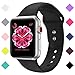 Bandx Sport Band Compatible with Smart Watch Band, Soft Silicone Replacement Bands Compatible with Iwatch Series 5,4,3,2,1 (42mm(44mm)-S/M, Black)