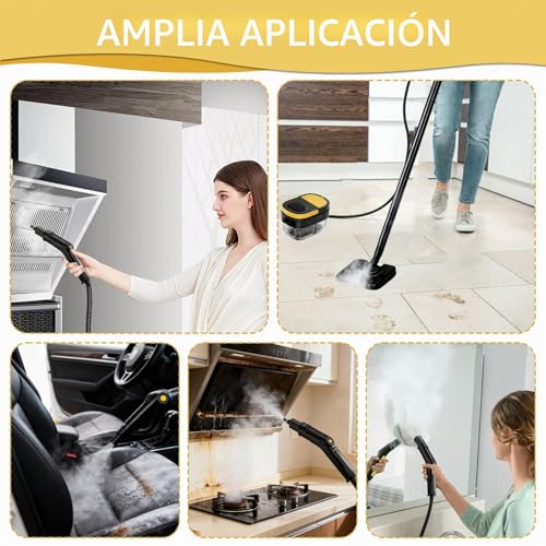 Portable Steam Cleaner, 2500W Powerful Steam Cleaner for Home, 3 Adjustable Speeds, 17 Accessories, 1600 ml Water Tank, 4 Bar Pressure, for Kitchen, Windows, Floors, Cars