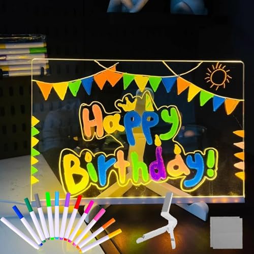 LED Drawing Board, 2026 New Magic Board 3 Styles - DIY Erasable Acrylic Writing Board 8