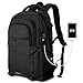 Travel Laptop Backpack 15.6 Inch, Multi-Compartment Laptop Backpack with USB Charging Port,Water Resistant Durable Computer Backpack Student School Backpack for Men and Women, Black