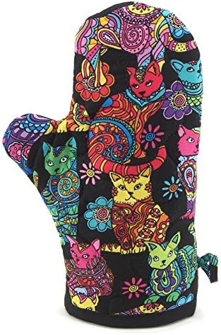 Colorful Cats Oven Mitt, Insulated Pot Holder - Cotton Fabric