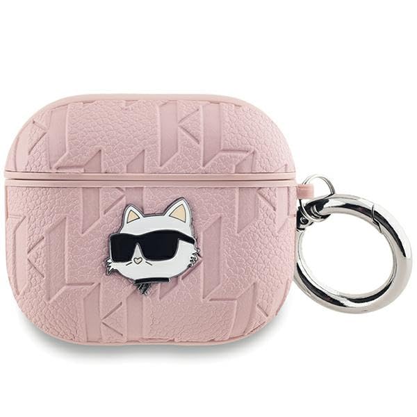 CG Mobile Karl Lagerfeld KLA3PGCHPP Case for AirPods 3 Pink Monogram Choupette Head
