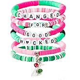 Acoutpet Wicked Friendship Bracelets Gifts for Women Magic Wand&Witch Hat Stretch Beaded Bracelet Witch Merch Jewelry Fans Party Dress Costume Accessories Decor Ghristmas Gifts