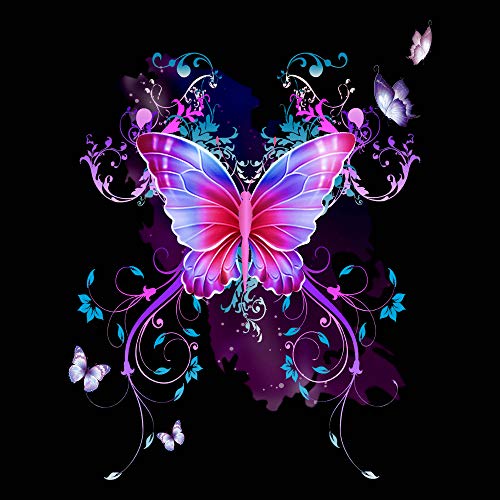 U.A.A. INC. UAA 22pc Mystical Butterfly Magical Design Universal Seat Cover Steering Combo Set