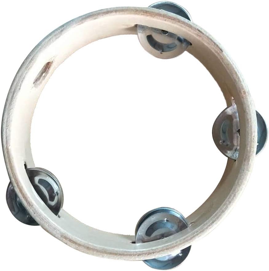 Shiwaki Handheld Wooden Tambourine Drum Percussion Parts KTV Party 4/8