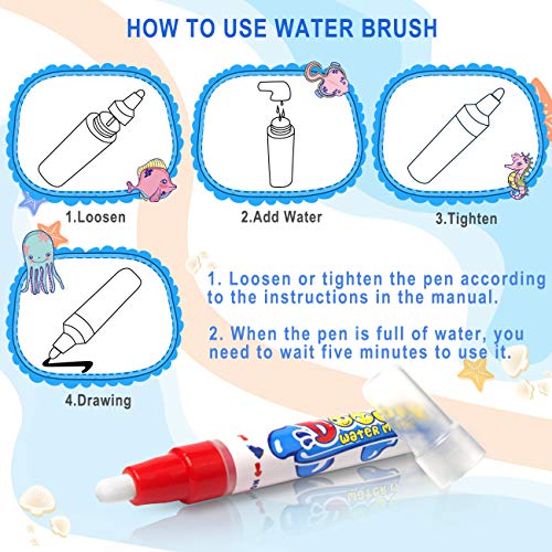 image for LightStone Aquadoodle Mat, Zero Mess Painting Toy with 25 PCS Drawing 