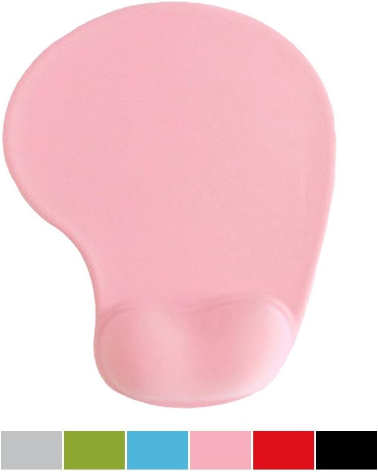 TopYart Mouse Pad with Wrist Support Soft Mouse with Wrist Gel Rest Support Pad Non-Slip Rubber Base Mousepad for PC Laptop Computer Accessories -Pink