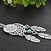 MJartoria Women's Dangling Feather Charms Filigree Tribal Dreamcatcher Pendant Chain Necklace (Silver)