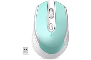 Wireless Mouse, Ergonomic Mouse, Quiet 2.4G Optical Computer Mice with USB Receiver, Silent, 6 Buttons and 3 Adjustable DPI, 