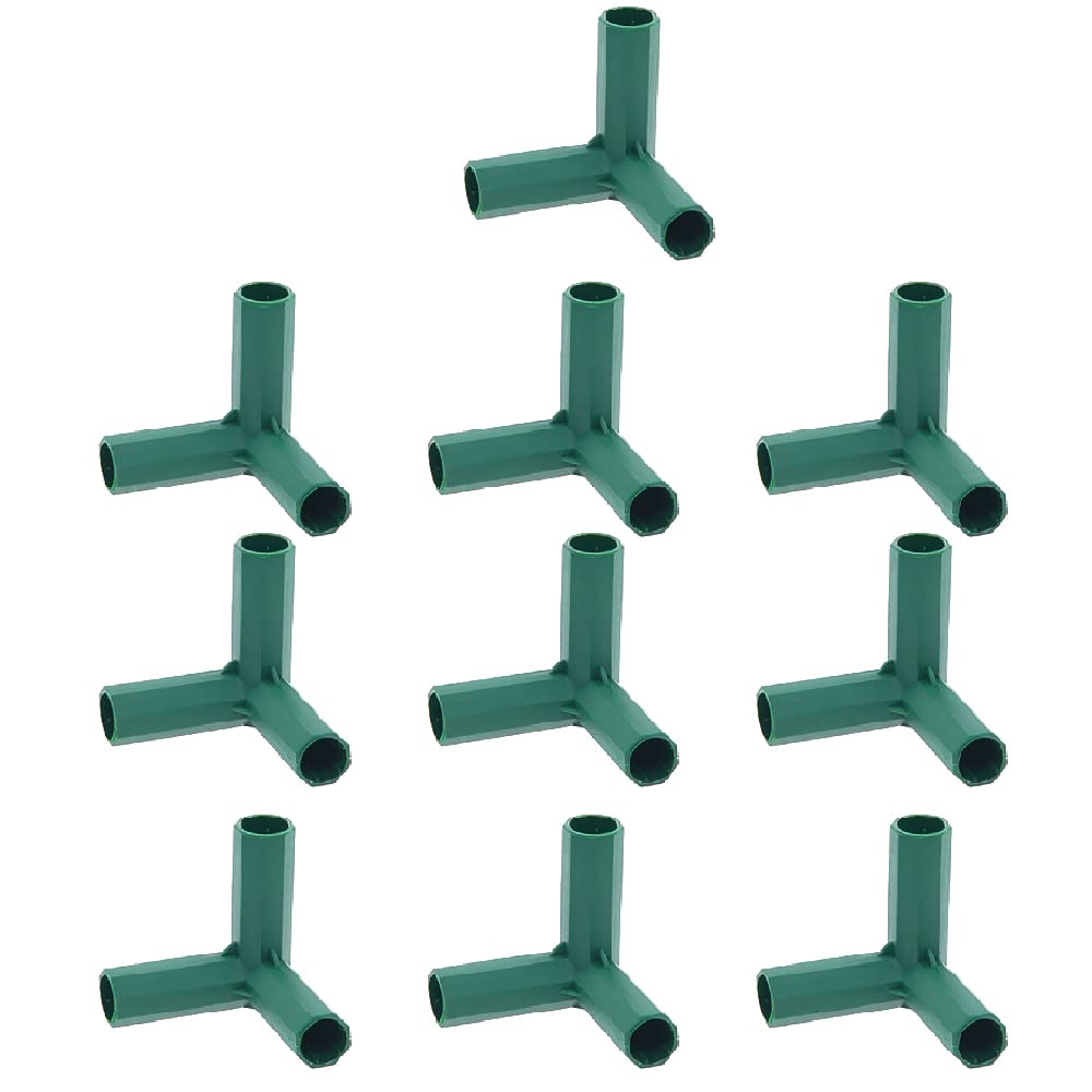 10 Pcs Greenhouse Frame Connector, 16mm Right Angle 3 Way Garden Framework Cages Corner Connectors for Grape Trellis Sunscreen Shed Gardening