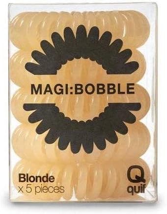 Magi Hair Bobble Traceless Hair Ring And Bracelet - Blonde Invisible Hair Bobble Pack of 5, Pain Free Hair Band, Reduces Split Ends
