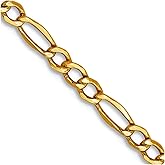 JewelryWeb 10k Solid Yellow Gold 2.5mm Figaro Chain Necklace Chain Necklace for Women and Men