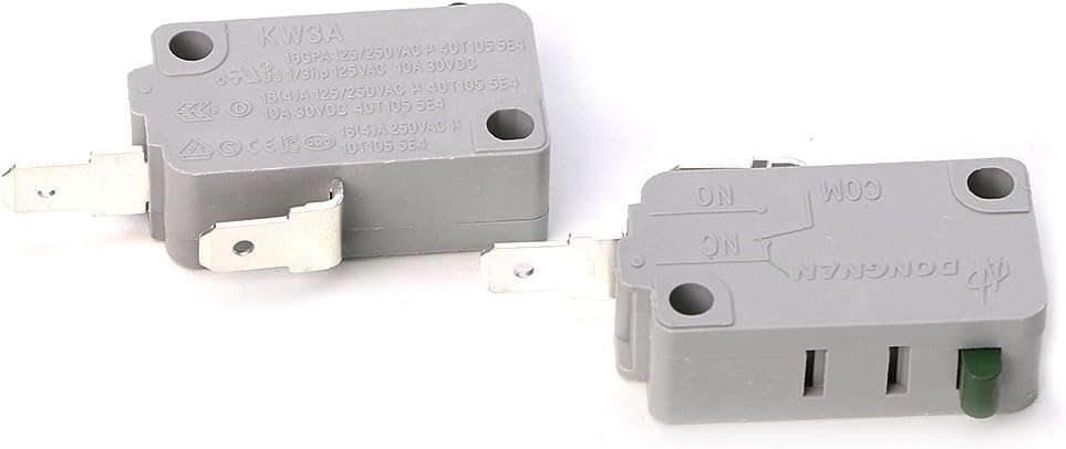 FUXU 2Pcs KW3A Microwave Oven Door Micro Switch 125V/250V 16A Normally Open Switch