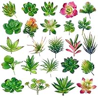 Augshy 24 Pack Artificial Succulent Plants Unpotted Mini Fake Succulents Plant for Lotus Landscape Decorative Garden Arrangement Decor