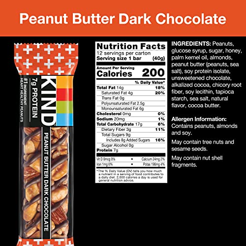 KIND Bars, Variety Pack, Dark Chocolate Nuts &amp; Sea Salt, Peanut Butter ...