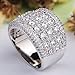 16mm S925 Silver Big Band Luxury Cubic Zirconia Engagement Rings for Women Fashion Jewelry for Women Size 10