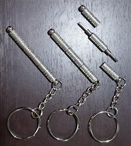 Set of 3 Keyfob Mini-Screwdrivers: Phillips and Slotted