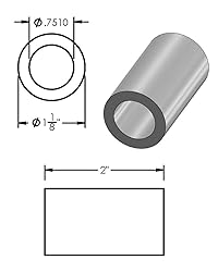 Aluminum Spacer 1-1/8" OD x 3/4" ID x Choose Your