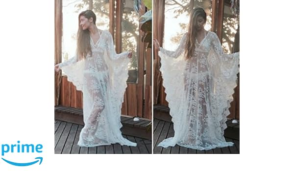 Amazoncom Soft Lace Caftan Dress Beach Dress Bridal