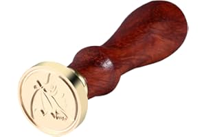 SEWACC Halloween Bat Wax Seal Stamp Set Vintage Copper Sealing Stamp with Wax Sticks for Invitations