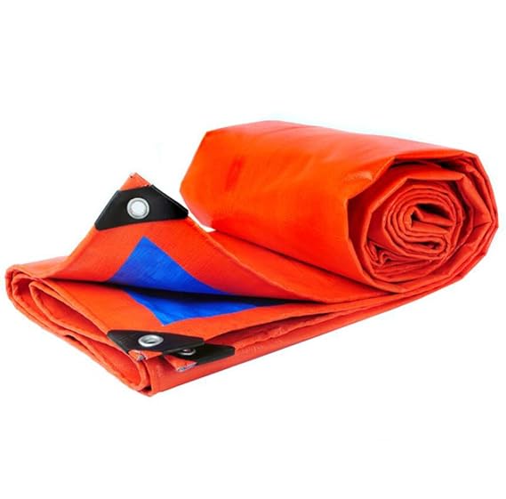 BYCDD Tarpaulin Plane, Plane wasserdicht mit ösen Schutzplane Vier Jahreszeiten Allzweck,Orange Blue_2x1m