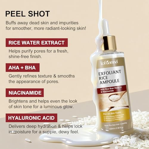 White Rice Gentle Face & Body Exfoliator, Helps Remove Blackheads & Dead Skin, Exfoliation & Hydration, Pore Care, White Rice Glow (100ml)