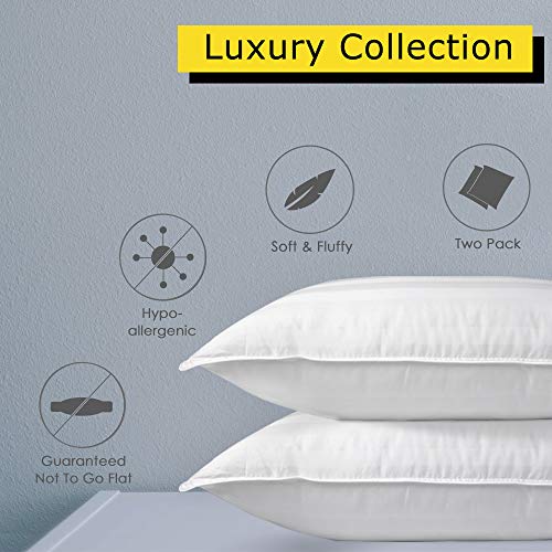 COZSINOOR Hotel Collection Pillows for Sleeping (2-Pack)- Luxury Down Alternative Pillow Breathable Premium Quality Cover Skin-Friendly (Queen Size)