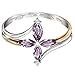 Rubyyouhe8 Ring&with God All Things are Possible Lady Dual Color Faux Amethyst Cross Floral Ring Ring for Women Fashion Unisex Jewelry Accessories(US 7)