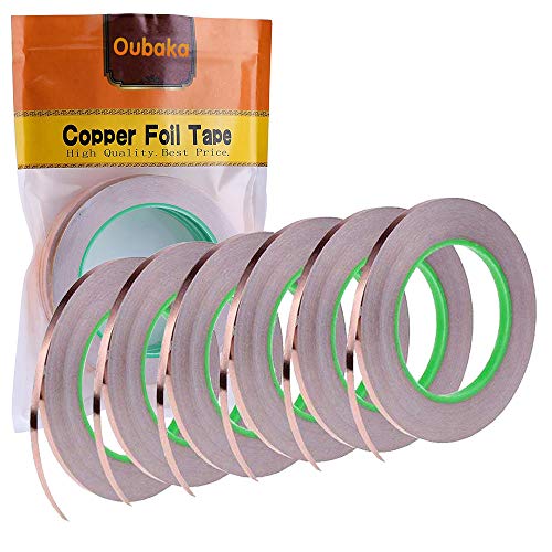 Oubaka 6 Pack Copper Foil Tape,DoubleSided Conductive Copper Tape with