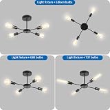 ANWIO Black 4 Light Sputnik Ceiling Chandelier with E27 Base view 3