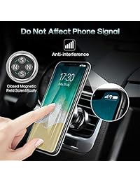 MEIDI soporte magnético para teléfonos en automóvil con rotación de ángulo múltiple para iPhone 7 6 Plus, Samsung y más, Negro