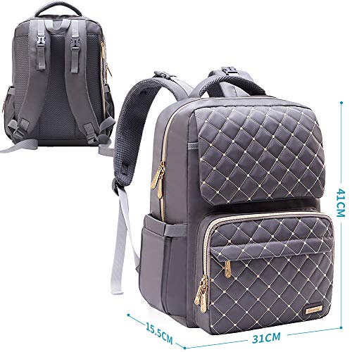 Diaper Bag Backpack, Bamomby Multi-Function Waterproof Travel Backpack Nappy Bags for Mom,Dad with Insulated Pockets, Changing Pad, Stroller Straps for Boys,Girls-Grey