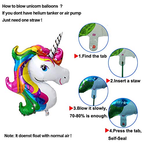 6 Unicorn+Party+Supplies+Decorations+Disposable