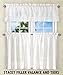 Ellis Curtain Stacey Sheer 56-by-36 inch Tailored Tier Pair Curtains, White, 56x36