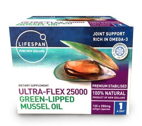 Ultra-Flex 25000 NZ Green LIPPED Mussel Oil (120caps)